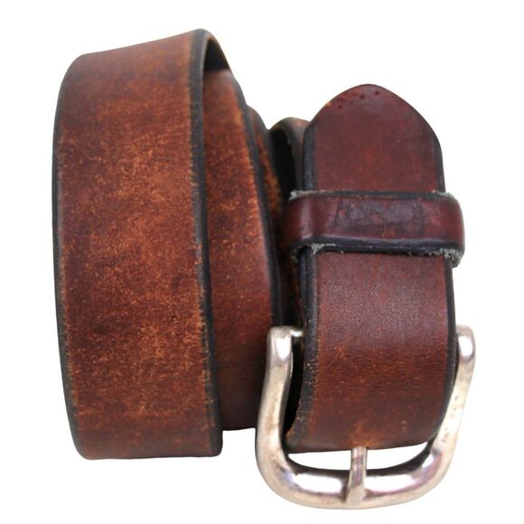 VTG Fossil BROWN GENUINE LEATHER 1.5"Wd DRESS CASUAL MEN'S BELT Sz 38/95 (B88 - Picture 1 of 13